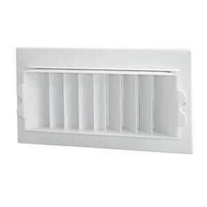 Deflect-O 8 in. x 4 in. Plastic 2-Way Ceiling / Wall Register, White